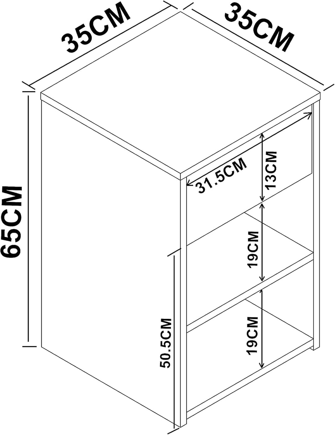 VCM Nachtschrank Beistelltisch Schublade Konsole Boxspring Nachttisch Sledo Maxi Buche, Buche