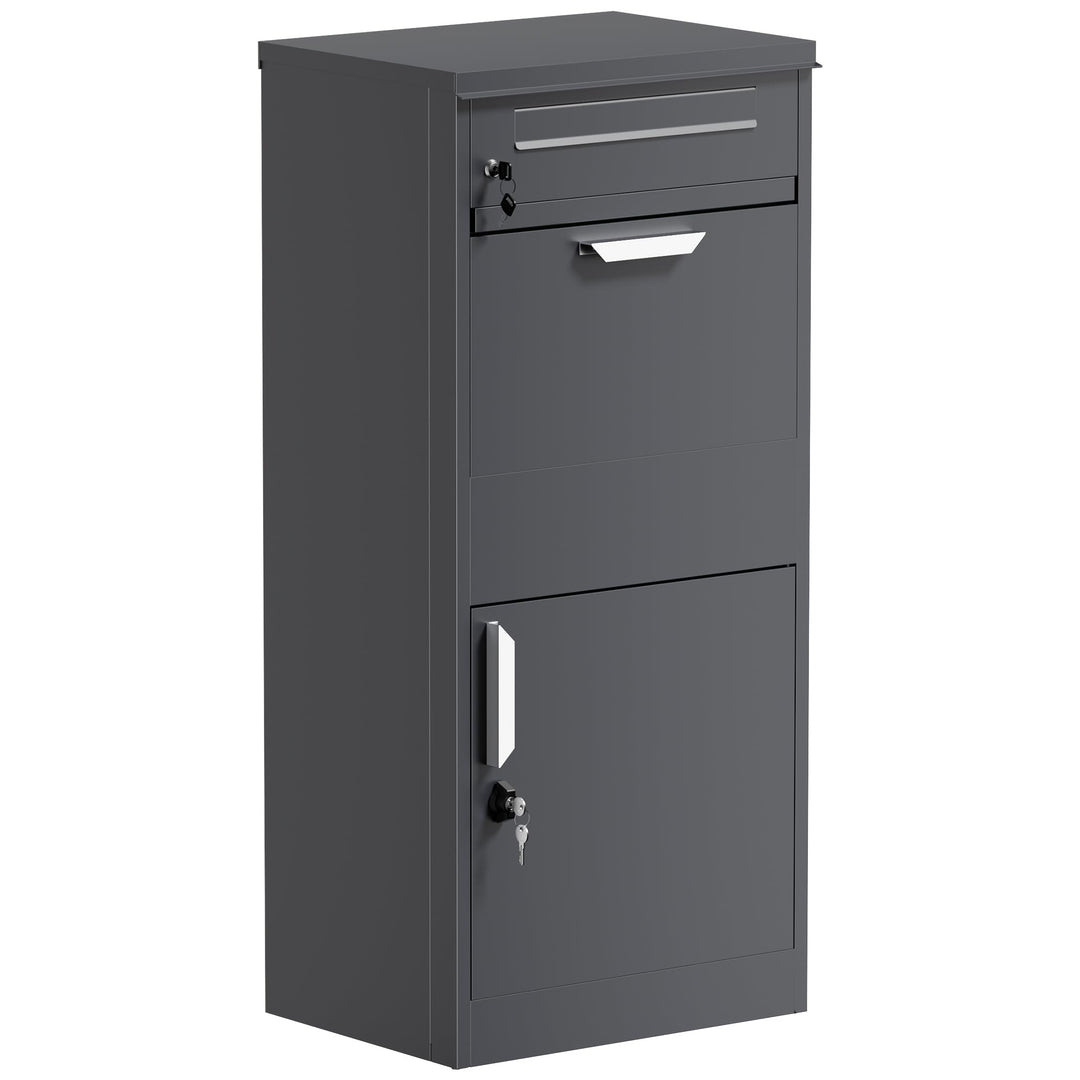 Paketkasten Anthrazit 500 x 370 x 1120 mm, Paketbox Zuhause, Private Paketannahme passend für Pakete