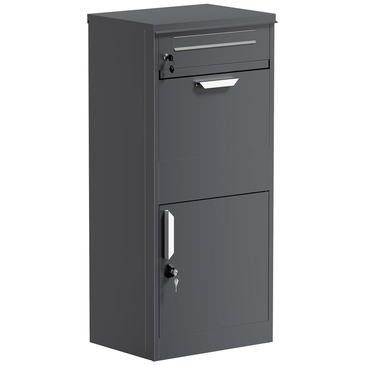 Paketkasten Anthrazit 500 x 370 x 1120 mm, Paketbox Zuhause, Private Paketannahme passend für Pakete