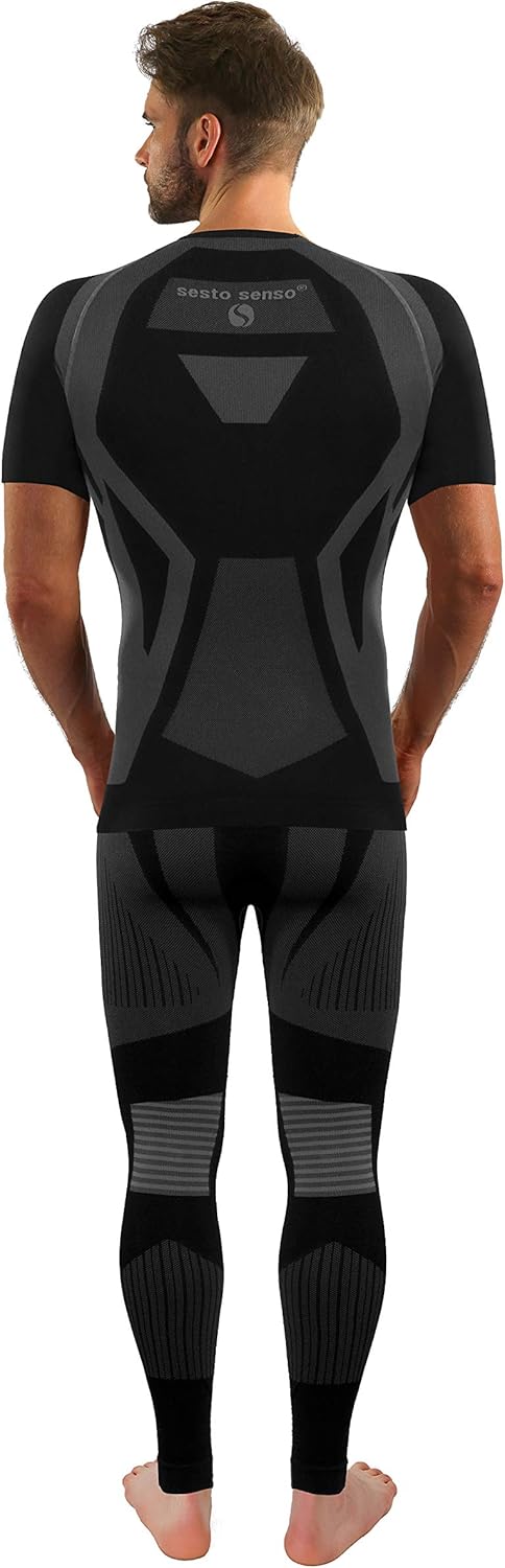 sesto senso Herren Funktionsunterwäsche Set Kurzarmhemd Leggings Schnelltrocknend Skiunterwäsche XL