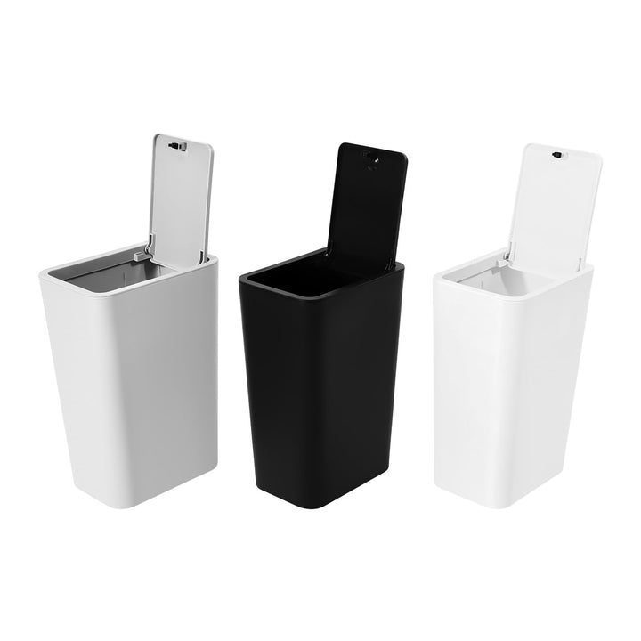 Mülleimer Bad 3 Stück 9L, Schmaler Mülleimer Küche mit Deckel Geruchsdicht, 3er Set Kleiner Abfallei