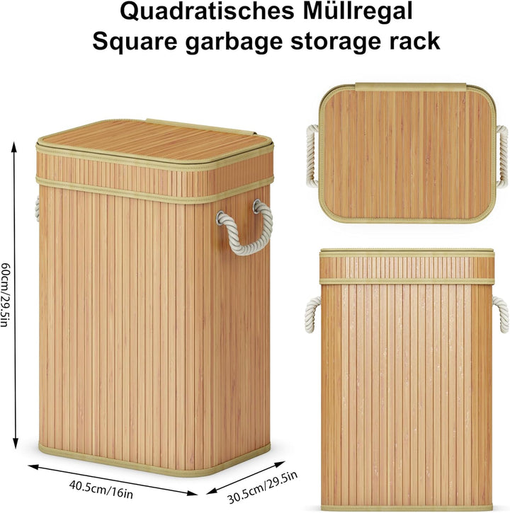 ADEL DREAM Mülleimer Bambus-Müllsackhalter Der praktische Müllsackhalter für gelbe Tüten eignet Sich