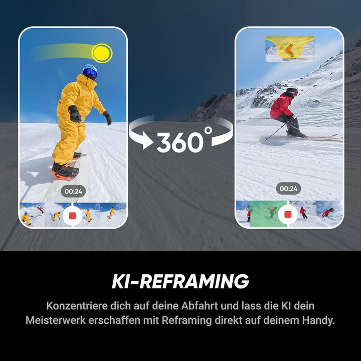 Insta360 X5 Snowboard-Bundle - wasserdichte 8K 360°-Kamera, Unsichtbarer Selfie-Stick-Effekt, Spitze