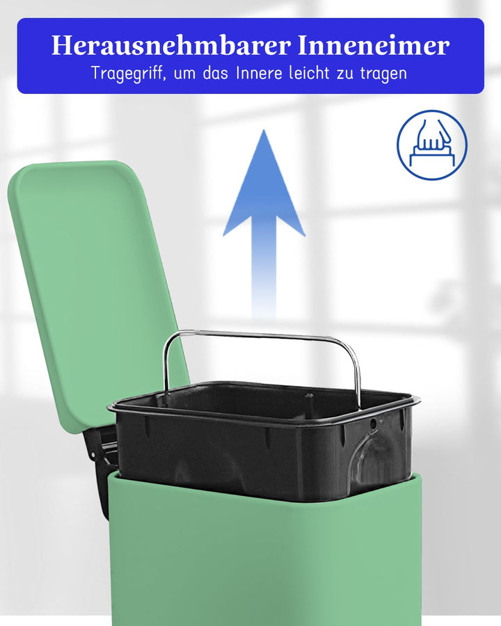 JM.YIPENG Mülleimer Bad, 5 Liter Kosmetikeimer，Klein Abfalleimer mit Softclose Deckel, Badezimmer Mü