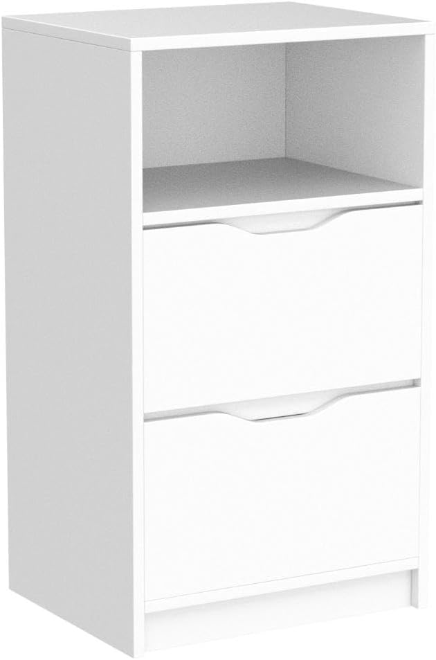 Vicco Nachttisch Ruben, Weiss, 38 x 66.6 cm 2er Set