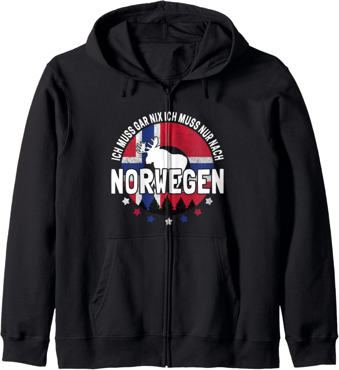 Ich muss gar nix ich muss nur nach Norwegen Skandinavien Kapuzenjacke