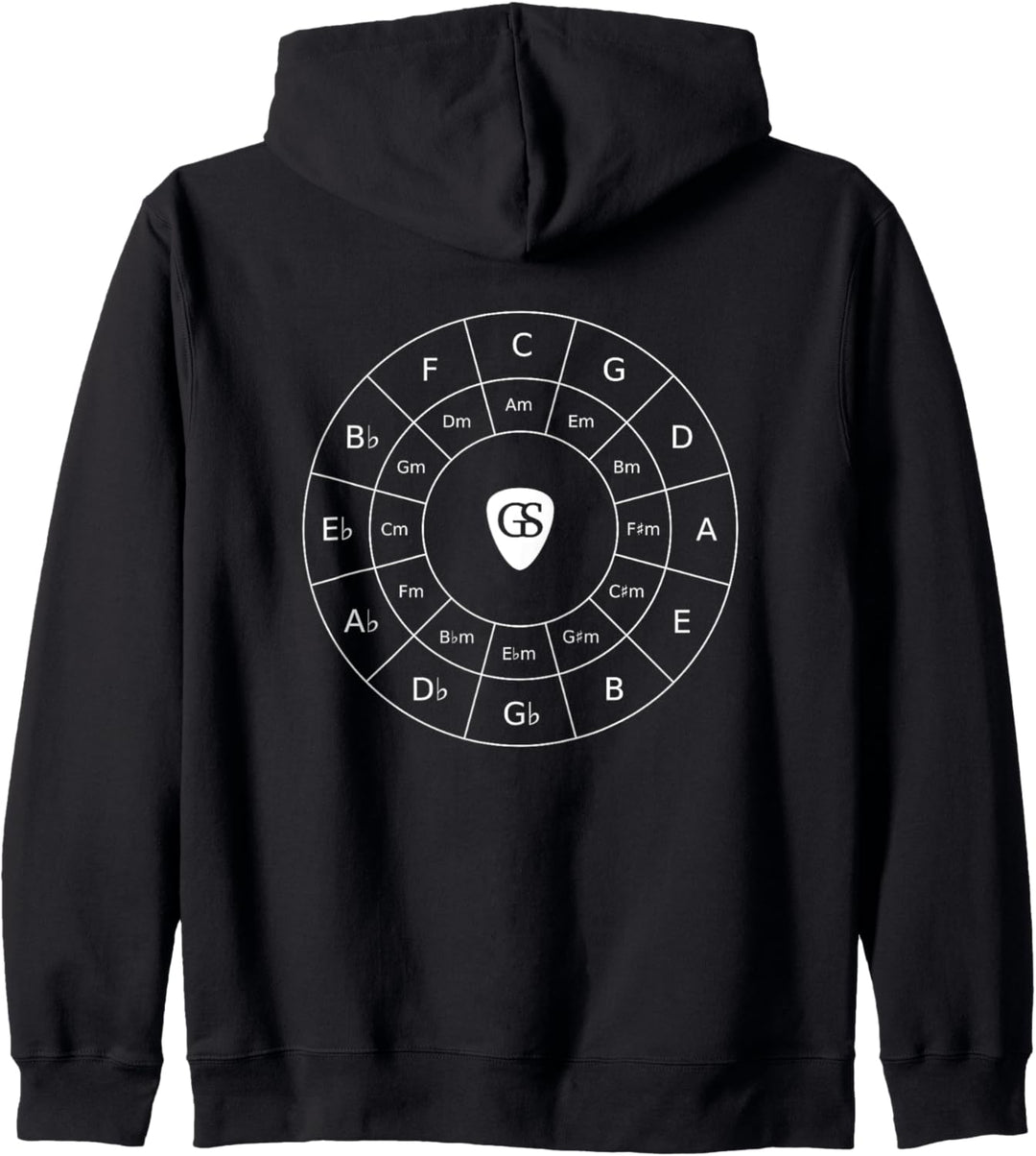 Quintenzirkel - Weisses Musiktheorie Design für Musiker Kapuzenjacke