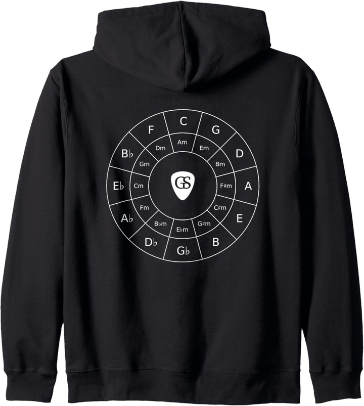 Quintenzirkel - Weisses Musiktheorie Design für Musiker Kapuzenjacke