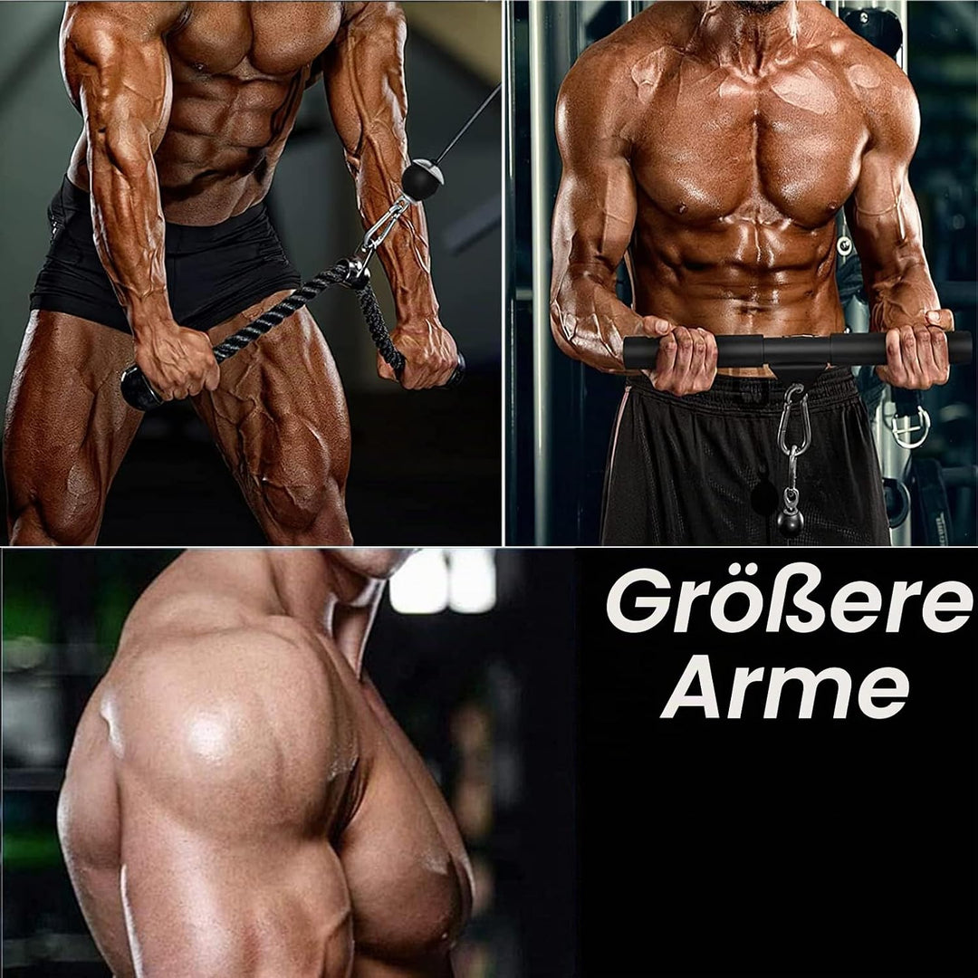 Favuit Kabelzug Fitness Kabel Latzug, Gym Kabel Unterarmtrainer Set Arm-Krafttraining Gewicht Traini