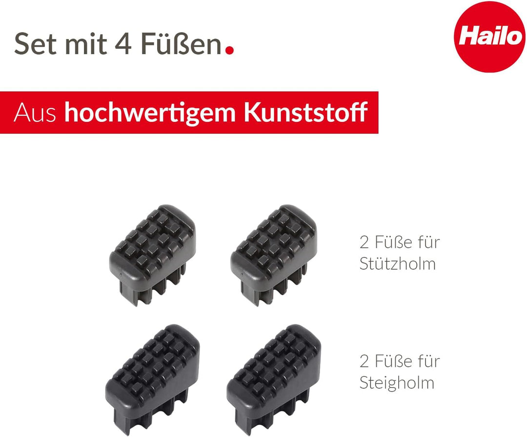 Hailo Leiter-Fuss-Set - Ersatzfüsse für Hailo Haushaltsleitern wie L20, L40 BasicLine und L50, L60 S