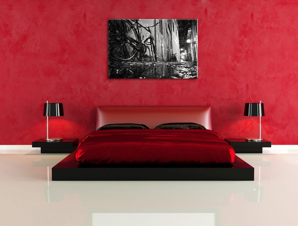 Pixxprint Small Street at Night Los Angeles als Leinwandbild/Grösse: 100x70 cm/Wandbild/Kunstdruck/f