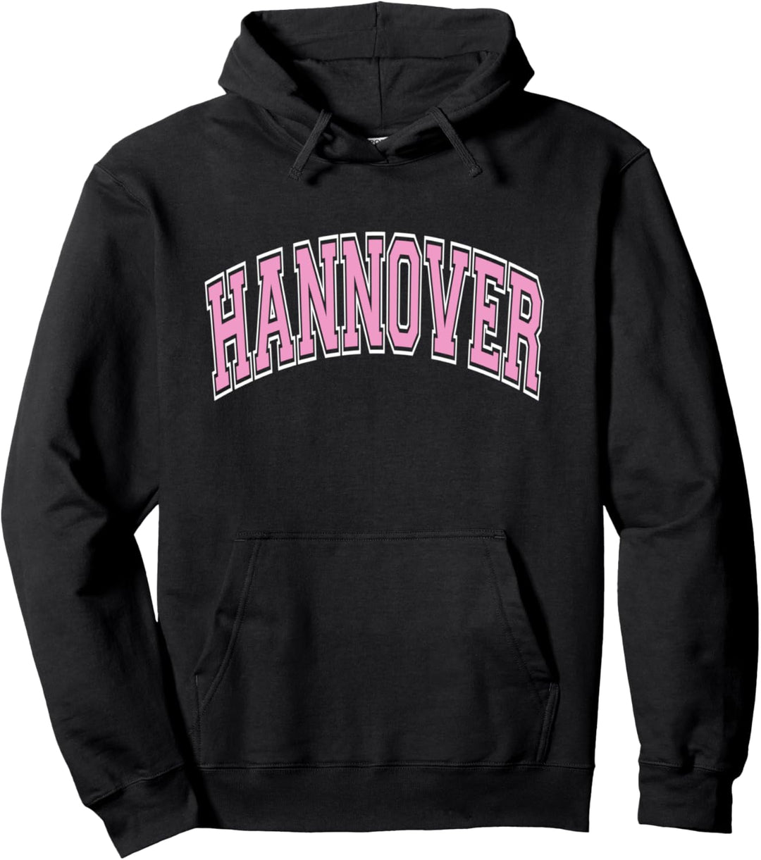 Hannover Deutschland Rosa Varsity Stil Text Pullover Hoodie