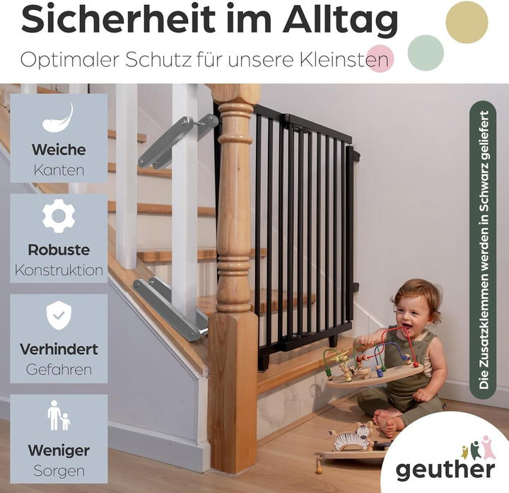 Geuther Treppenschutzgitter Plus - Absperrgitter zur Verhinderung von Stürzen von der Treppe -Verste