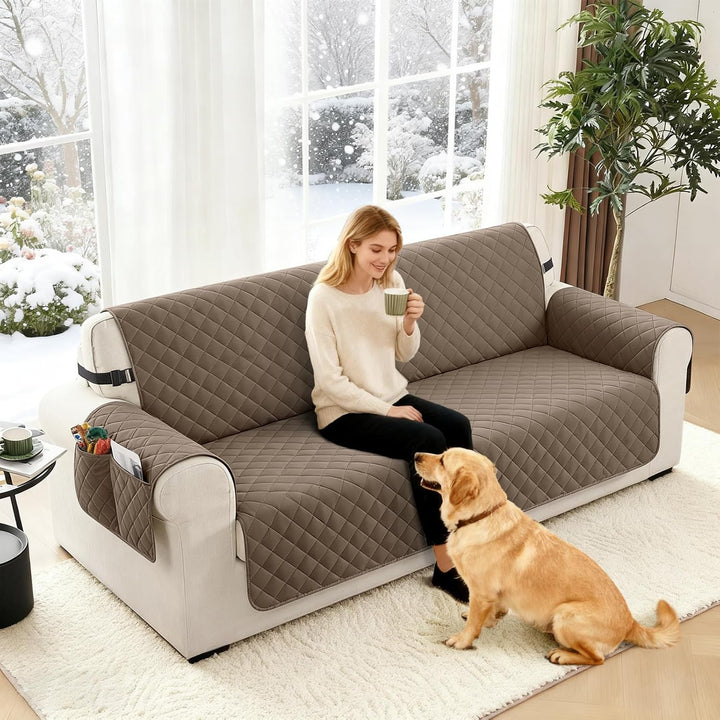 TAOCOCO Sofa Überzug, Sofabezug Wasserdicht Mit Gummiband，Wohnzimmer Anti-Rutsch Gepolsterter Sofasc