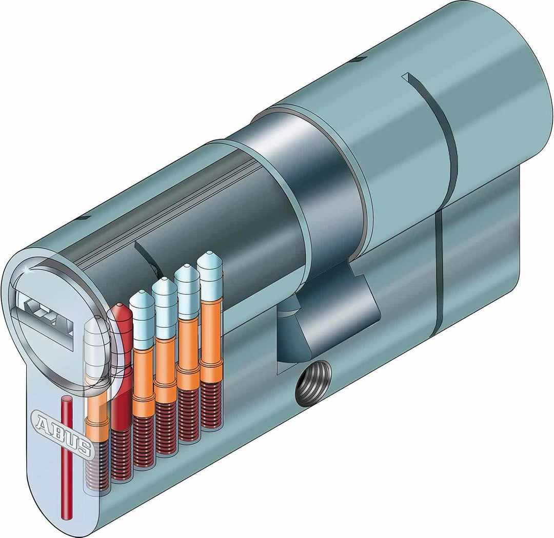 ABUS Knaufzylinder KD6PSN Z50/K50 mm Bkn, vernickelt 50+50 Vernickeltes Messing, 50+50 Vernickeltes