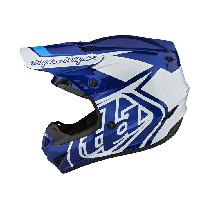 Troy Lee Designs Motocross-Helm GP Overload - Weiss/Schwarz Blau XXL, Blau XXL