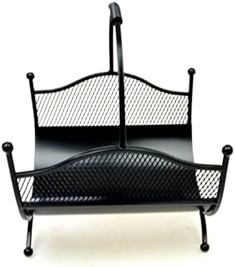 DIXIE STORE Holzkorb für Kaminholz aus Metall für 121 Kaminholz - Schwarz Holzregal Kaminholz Aussen