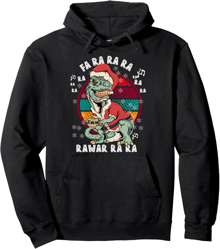 Lustiger Weihnachts-Pyjama mit Dinosaurier-Motiv, Fa Ra Rawr Pullover Hoodie