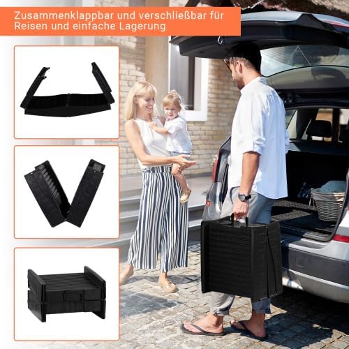 LEADZM Hundetreppe klappbar bis 50 kg, Einstiegshilfe für Kofferraum Hunderampe - 150x40 cm, Vierfac