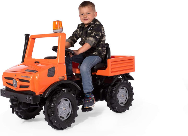 Rolly Toys Unimog Service Tretauto ab 3 Jahren | Auto zum selber fahren mit Flüsterlaufreifen und Bl