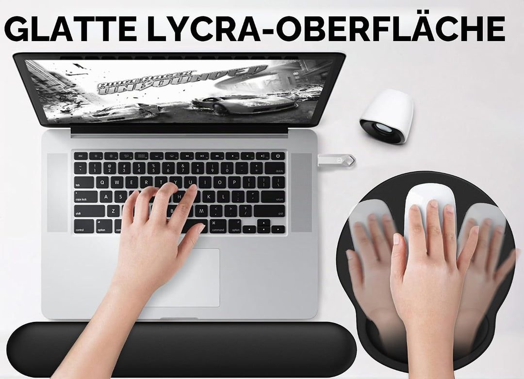 Giecy Mauspad mit handauflage und handballenauflage Tastatur, Ergonomisches Mouspad mit gelkissen &amp;