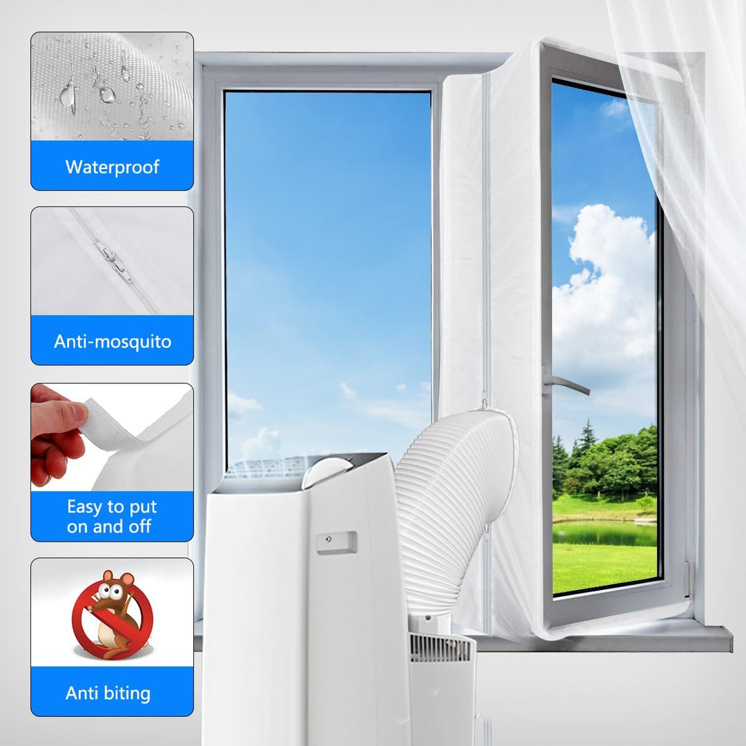 400CM Fensterabdichtung für Mobile Klimageräte,klimaanlage fensterabdichtung mit Doppelreissverschlu