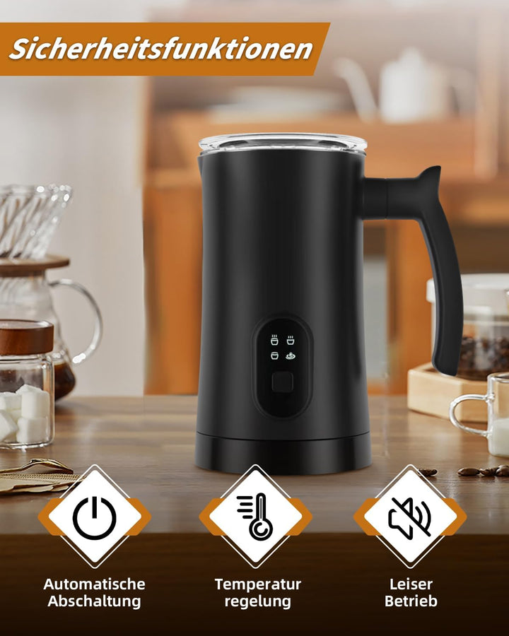 Liksiy Milchaufschäumer, 4-in-1-Kaffee-Milchaufschäumer mit Heiss- und Kaltaufschäumung für Latte, C