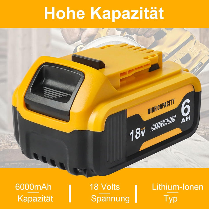 2PACK- QUPERR DCB200 5.0Ah 18V XR Li-ion Ersatzakku für DeWalt Akku 18V DCB180 DCB181 DCB182 DCB184