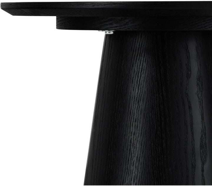 Furnhouse Ibbe Design Runder Schwarz Couchtisch Wohnzimmertisch ø45x50 cm Eichenoptik Design Skandin