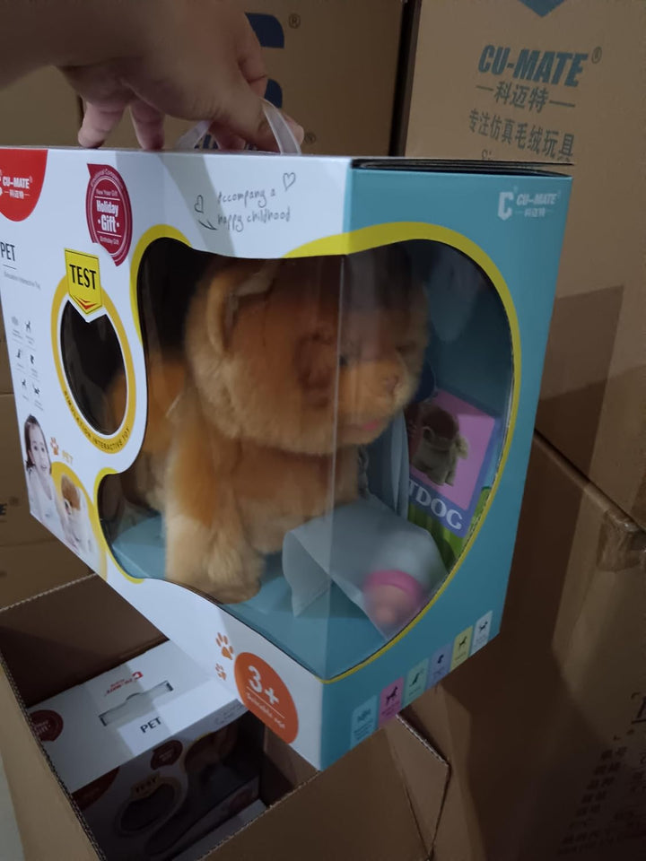 CU-MATE Elektrische und orangene Katzen, die praktische interaktion mit welpen, die gehen, bellen, m