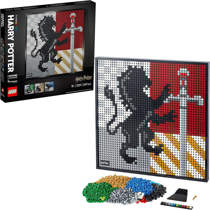LEGO Art Harry Potter Hogwarts Crests 31201 Building Kit; Perfect for Adults Who Love Hobbies and Co
