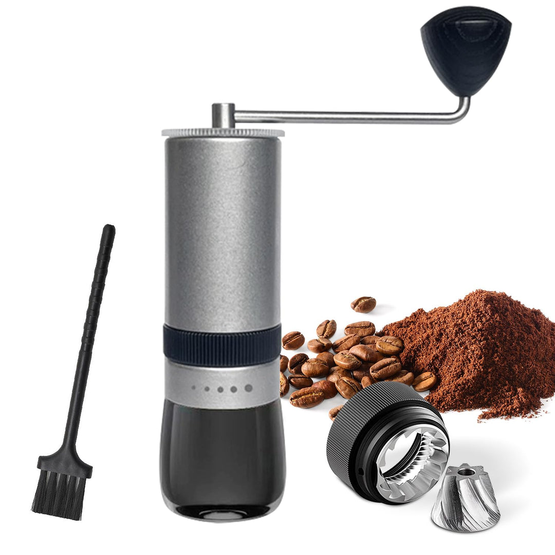 Kaffeemühle Manuell -Handmühle Kaffee mit 5 Mahlgrad von Grob bis Fein- Arbeitssparende Handkaffeemü