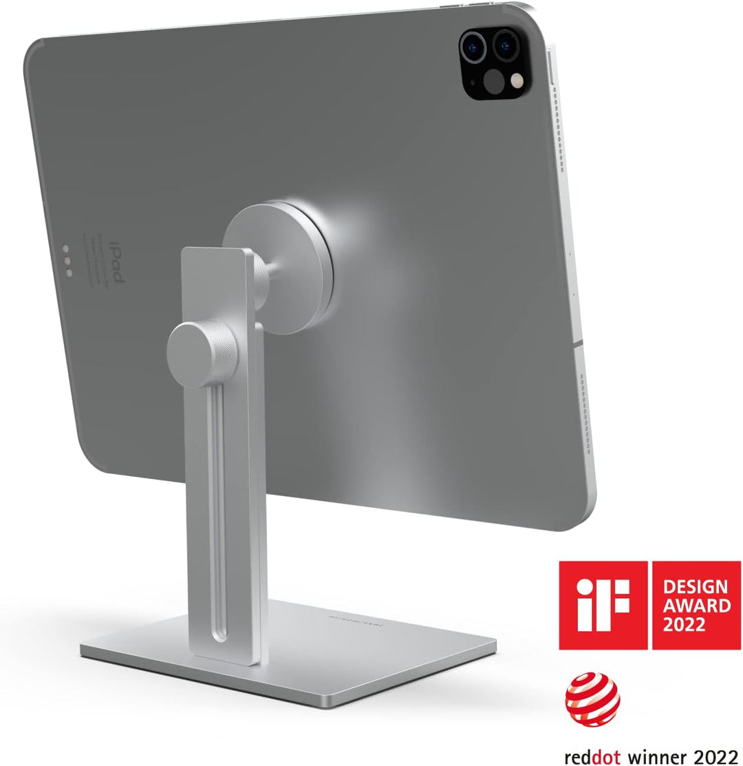 Just Mobile AluDisc Max I Multi-Winkel Tablet Halterung I Magnetischer Tablet Halter kompatibel mit