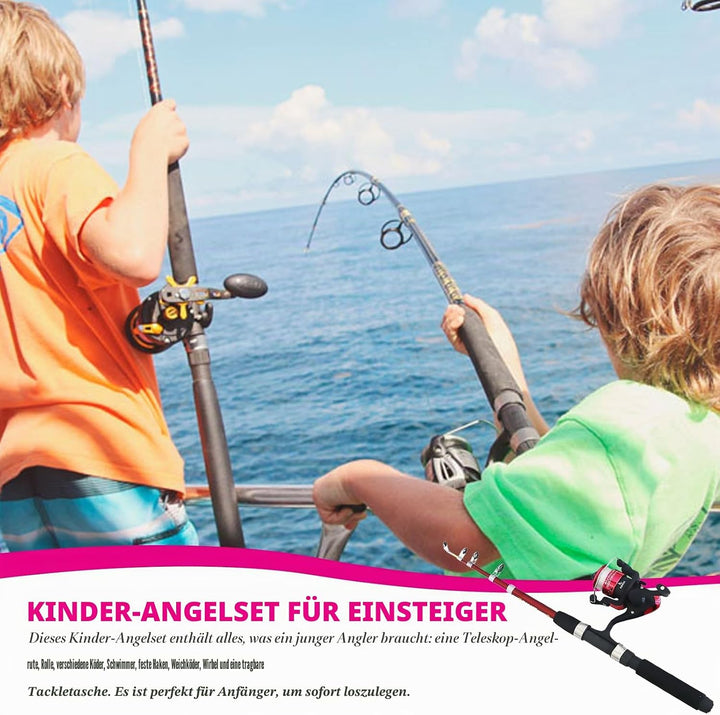 Angelset Für Kinder, 1.5M Kinderangel Starter Set, Teleskopangel, Angel Zubehör Mit Angelschnur, Ang