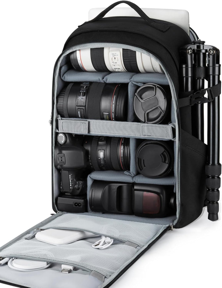 BAGSMART Kamerarucksack, DSLR SLR kameratasche Passend für 15,6-zoll Laptops, Wasserfeste Fotorucksa