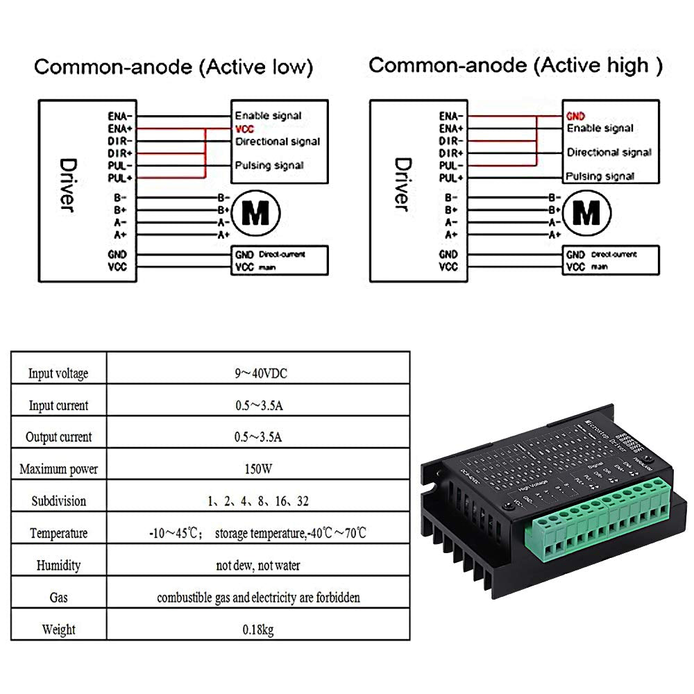 4 STÜCKE TB6600 4A 9-42 V Schrittmotortreiber Controller tb6600 32 Segmente 2/4 Phase Hybrid Schritt