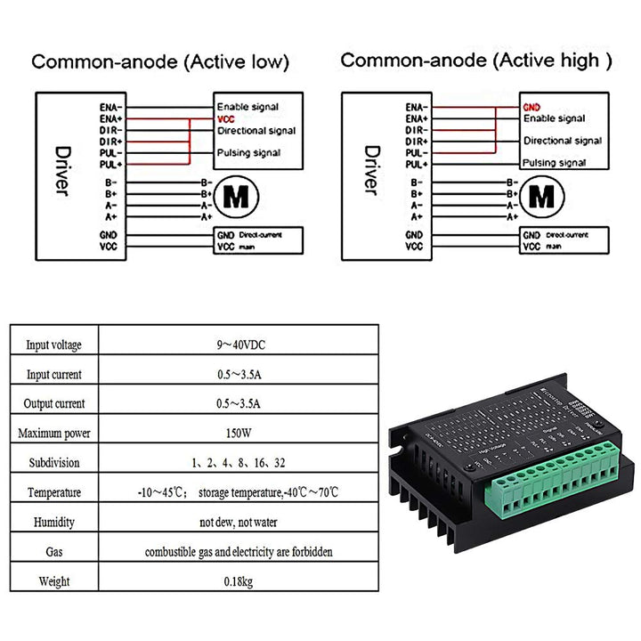 4 STÜCKE TB6600 4A 9-42 V Schrittmotortreiber Controller tb6600 32 Segmente 2/4 Phase Hybrid Schritt