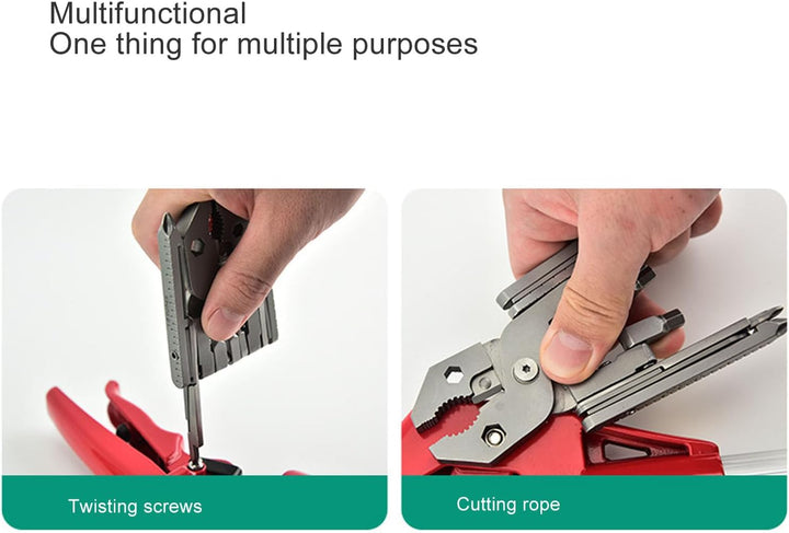 Kompakte Zange, Multitool, Schlüsselanhänger-Werkzeug, Faltbares Taschenwerkzeug aus Edelstahl mit S