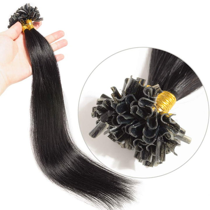 SEGO Extensions Haare Bondings Echthaar Bonded U Tips Remy Haarverlängerung Keratin Glue 200 Strähne