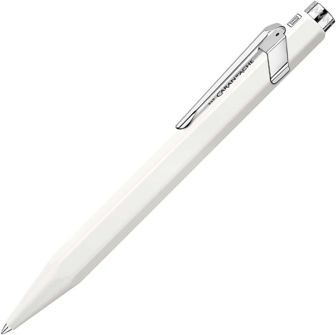 Caran d'Ache Kugelschreiber 849 Popline mit Etui Weiss lackiert Strichstärke: M, Schriftfarbe: Blau,