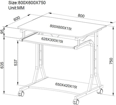 SixBros. Computerschreibtisch Eiche/Weiss - CT-3791AM/8418, Eiche/Weiss