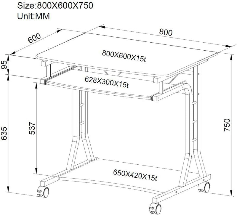 SixBros. Computerschreibtisch Eiche/Weiss - CT-3791AM/8418, Eiche/Weiss