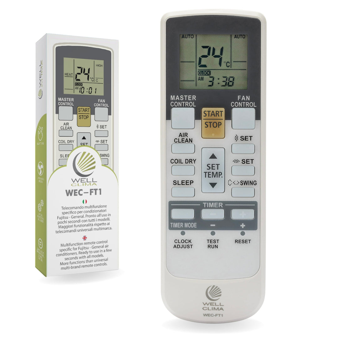 Wellclima WEC-FT1 Fernbedienung Kompatibel mit Fujitsu und General Klimaanlagen, Originaldesign, Erw