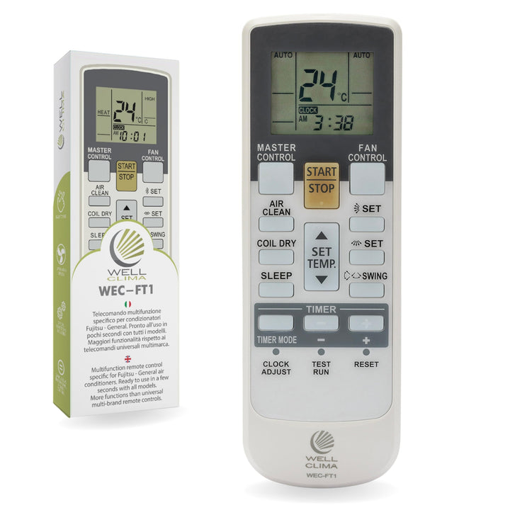 Wellclima WEC-FT1 Fernbedienung Kompatibel mit Fujitsu und General Klimaanlagen, Originaldesign, Erw