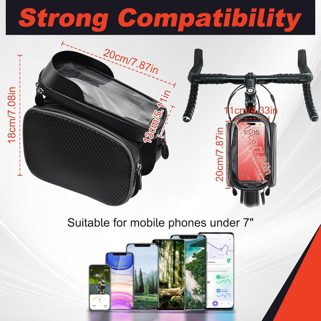 Fahrrad Rahmentasche, Wasserdicht Fahrrad Lenkertasche Oberrohrtasche Bikepacking mit TPU Sensitivem