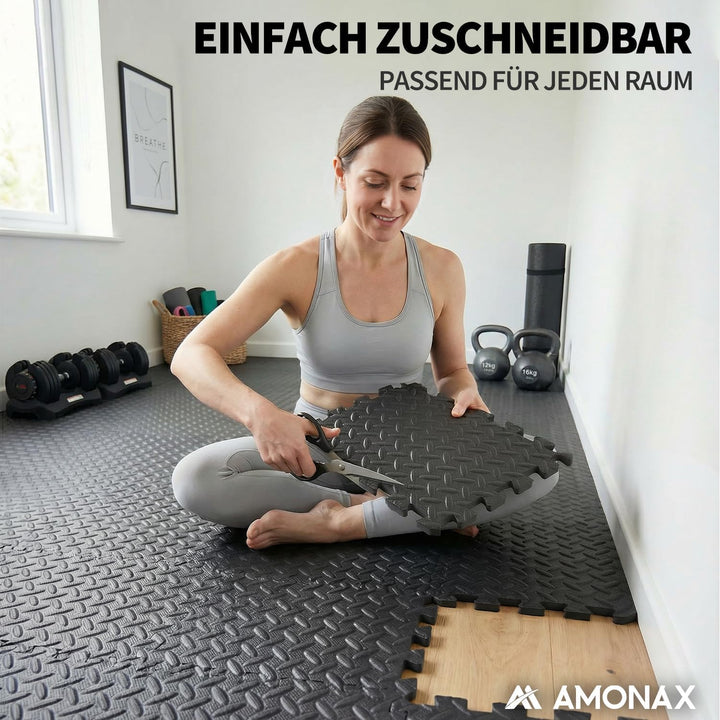 Amonax Bodenschutzmatte Fitness Puzzlematte, Schaumstoff Gym Matte Puzzlematte 30 x 30 cm, Pool Bode