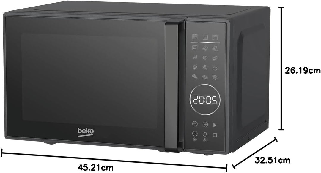 Beko - MGC20130BB - Mikrowelle mit Grill 20 Liter, 1000 W, digitaler Timer, Freistehend, 10 Leistung