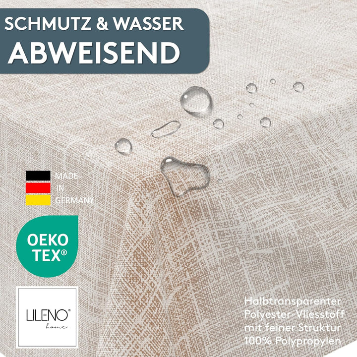 LILENO HOME Tischdeckenrolle 1,10 x 25 m - Tischdecke Mélange Taupe aus Vlies - Stoffähnlich, abwasc