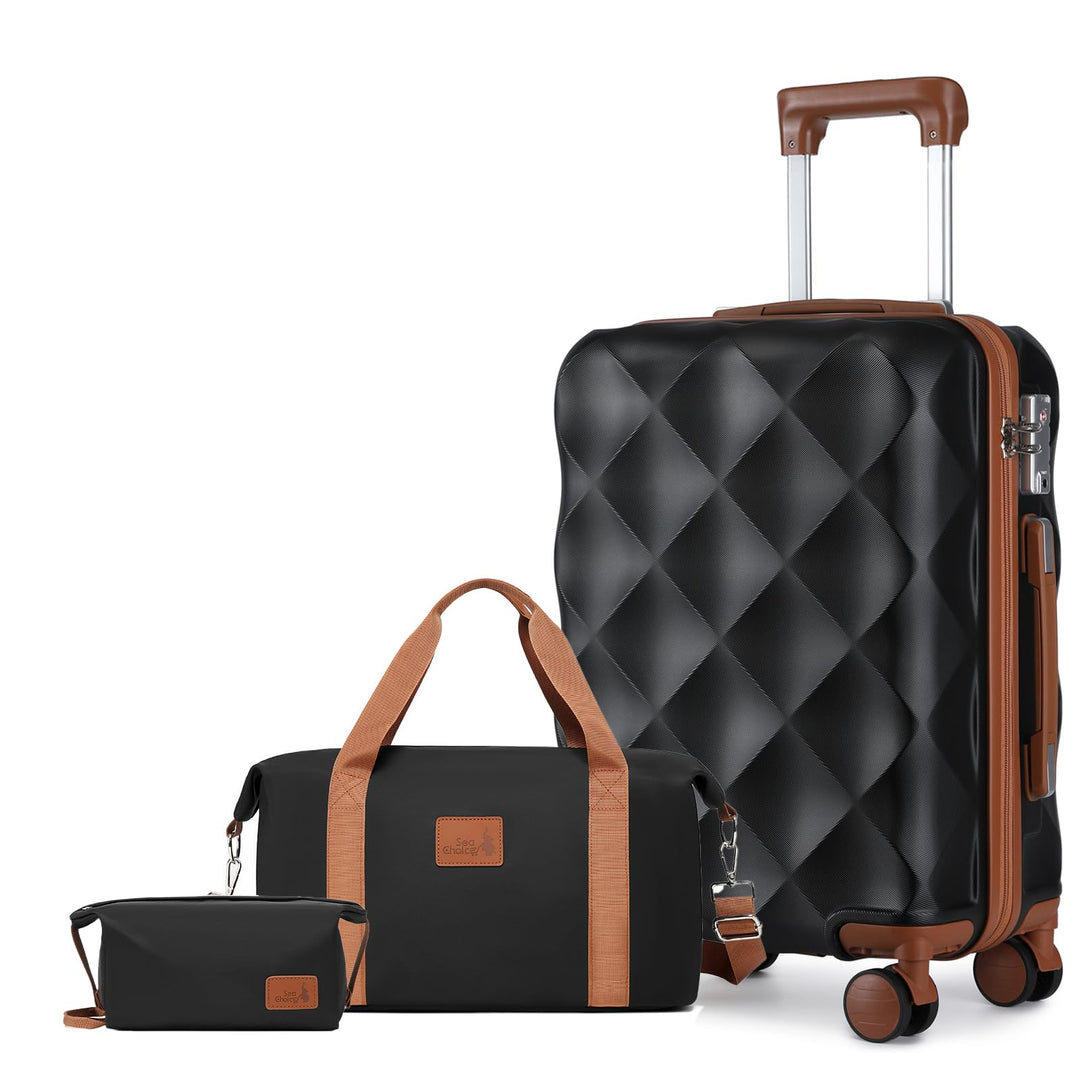 Sea choice Handgepäck Koffer Trolley ABS Leicht Reisekoffer Hardschale 4 Rollen und TSA Schloss Mit