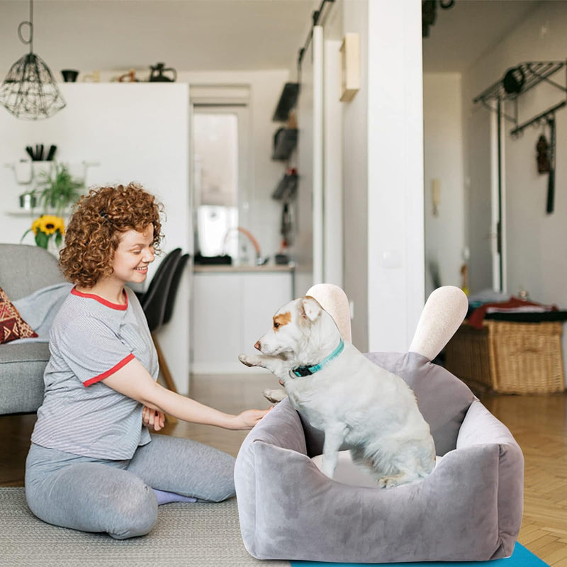 PETCUTE Katzenbett Hundebett Haustierbett für Katzen und kleine Hunde,Waschbar Kaninchen Design Haus